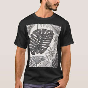 Camiseta Ilustração Botânica Monstera Planta Mãe Samambaia