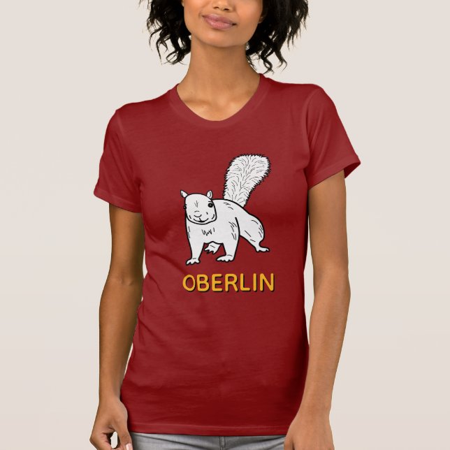 Camiseta Ilustração branca do esquilo de Oberlin do (Frente)