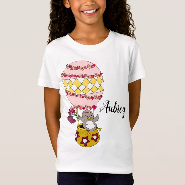 Camiseta Ilustração Brisante, Rosa Personalizada, Girly Flo (Frente)