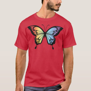 Camiseta Ilustração Butterfly Design Arco-Íris Vantagem Det