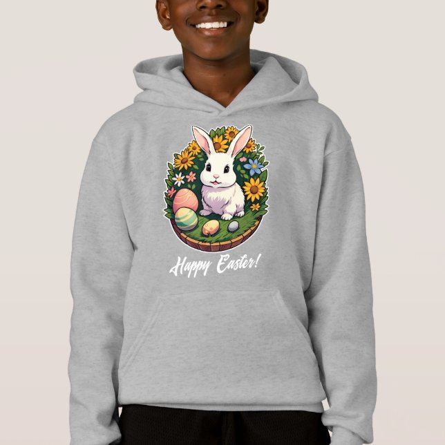 Camiseta Ilustração Clássica de Coelhinho de Páscoa. Felz p (Frente)