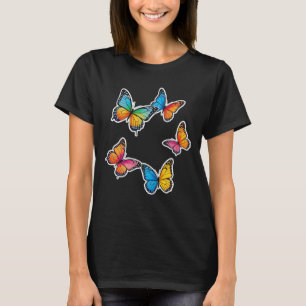 Camiseta Ilustração Colorida da Borboleta