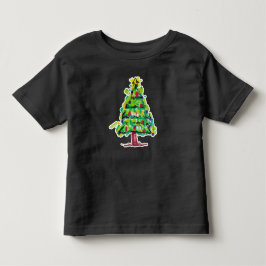 Camiseta Ilustração Colorida de Árvore de Natal