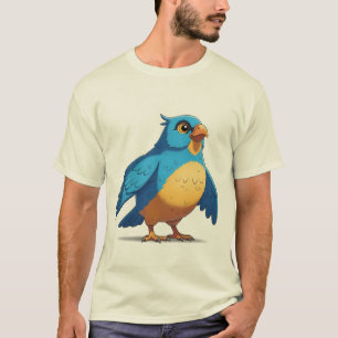 Camiseta Ilustração Colorida de Ave Exótica Isolada