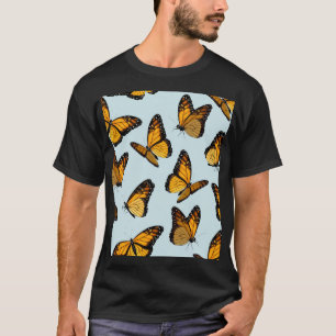 Camiseta Ilustração Colorida de Borboletas Monarca