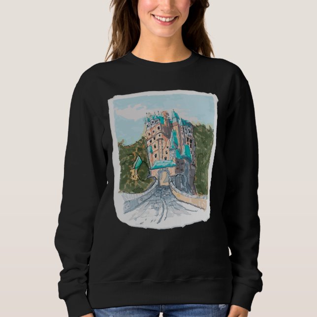 Camiseta Ilustração Colorida de Castelo (Frente)