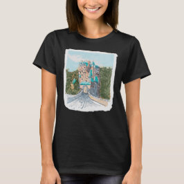 Camiseta Ilustração Colorida de Castelo