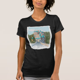 Camiseta Ilustração Colorida de Castelo