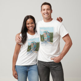 Camiseta Ilustração Colorida de Castelo