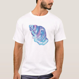 Camiseta Ilustração colorida de concha de oceano em arco-ír