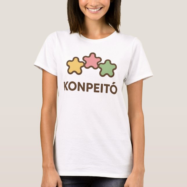 Camiseta Ilustração Colorida de Konpeitō Candy (Frente)