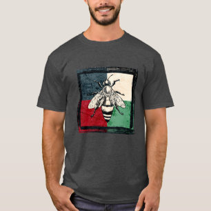 Camiseta Ilustração Colorida do Inseto da Abelha Vintage