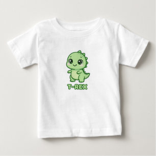 Camiseta Ilustração Cute Baby T-Rex Dinosaur Chibi