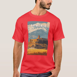 Camiseta Ilustração da Armênia Viagem Arte Vintage amigo en