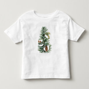 Camiseta Ilustração da árvore conífera com cones