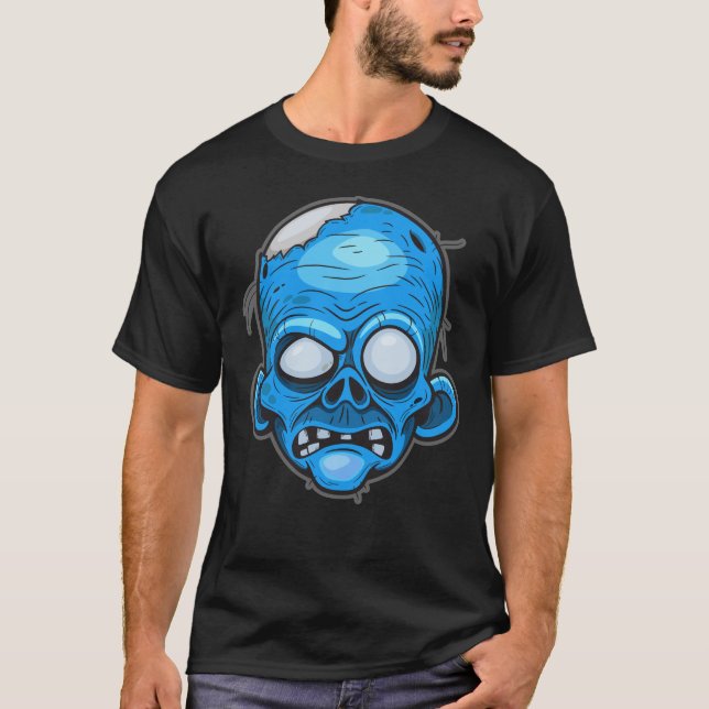 Camiseta Ilustração da Cabeça de Zombie Federal (Frente)