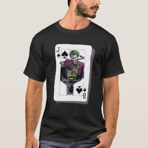 Camiseta Ilustração da Carta de Baralho Joker e Batman Espa