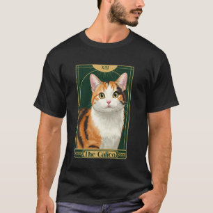 Camiseta Ilustração da Carta de Tarot do Gato Calico