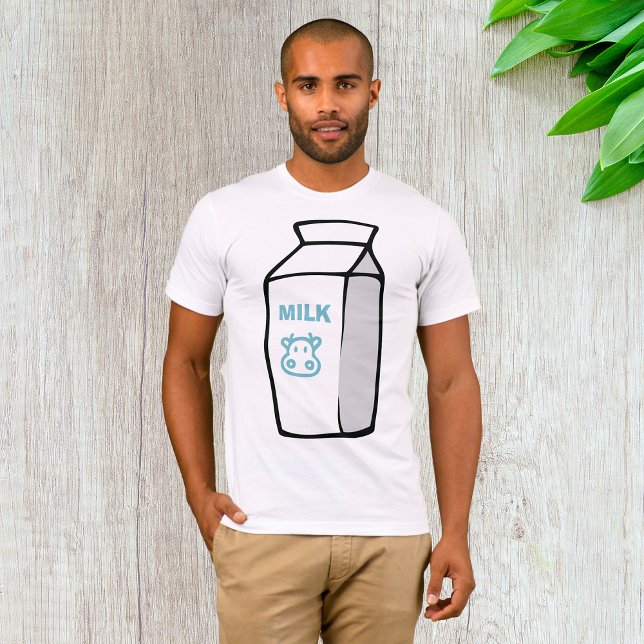 Camiseta Ilustração da Cartonagem de Leite de Vaca de Leite (Criador carregado)