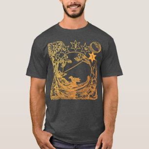 Camiseta Ilustração da Cena de Alquimia do Ouro Vintage