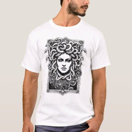 Camiseta Ilustração da deusa grega Medusa com cobras