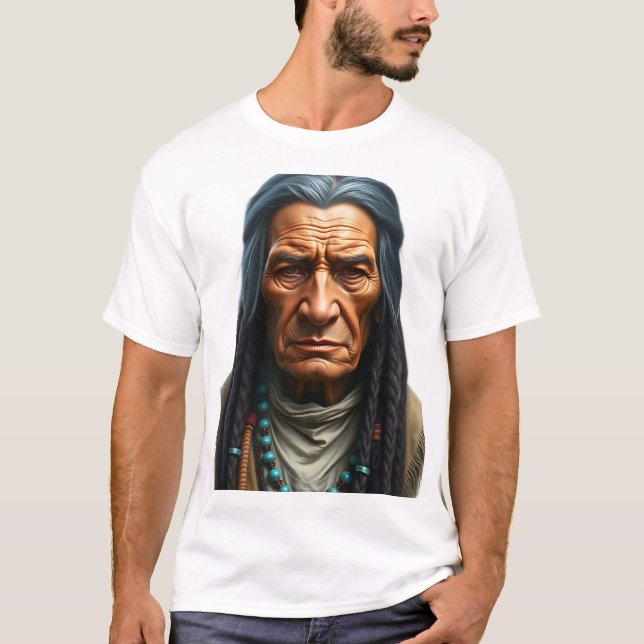 Camiseta Ilustração da face mais velha do Apache (Frente)