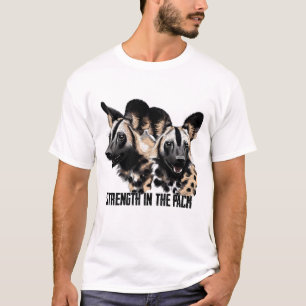 Camiseta Ilustração da Força do Lobo Selvagem Africano no G