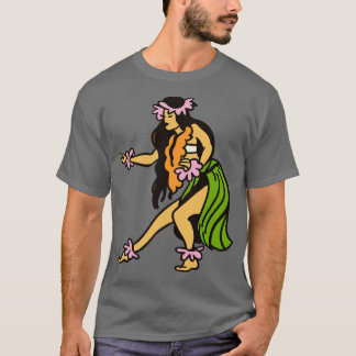 Camiseta Ilustração da Garota Hula-Havaiana