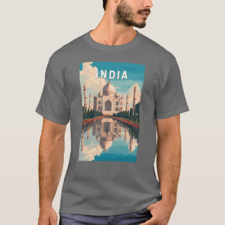 Camiseta Ilustração da ÍndiaArte de Viagem Amigos Vintage
