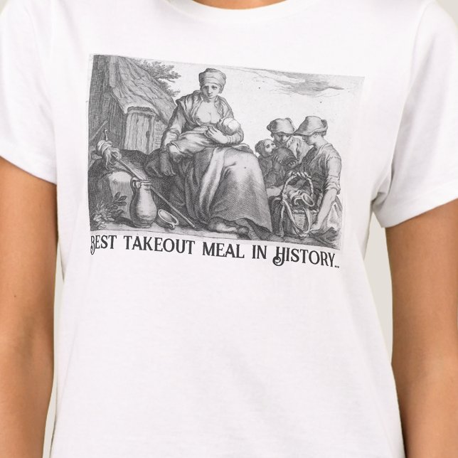 Camiseta Ilustração da Mãe com Aleitamento Humorístico (Criador carregado)