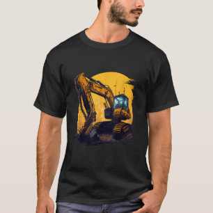 Camiseta Ilustração da máquina de construção do excavador