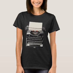 Camiseta Ilustração da máquina de escrever retrorativa com