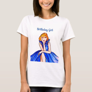 Camiseta Ilustração da Moda Azul-Cocktail Escura
