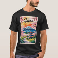 Ilustração da Montanha Fuji do Japão Viagem Arte V