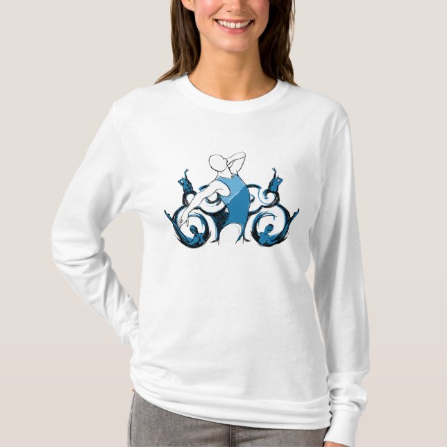 Camiseta Ilustração da natação de Synch (Frente)