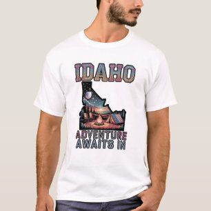 Camiseta Ilustração da Natureza Aventura em Idaho Aguarda