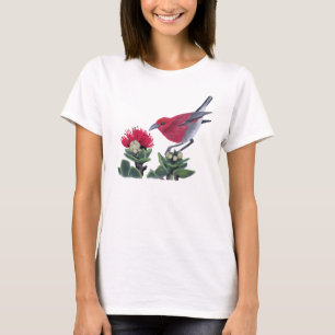 Camiseta Ilustração da natureza do Apapane & flor de Lehua