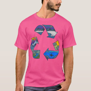 Camiseta Ilustração da natureza do logotipo do reciclar Cap
