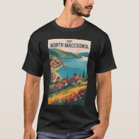 Ilustração da paisagem urbana da Macedônia do Nort