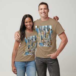 Camiseta Ilustração da paisagem urbana de Nova York