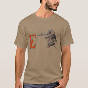 Camiseta Ilustração da pesca de pescadores de elefantes