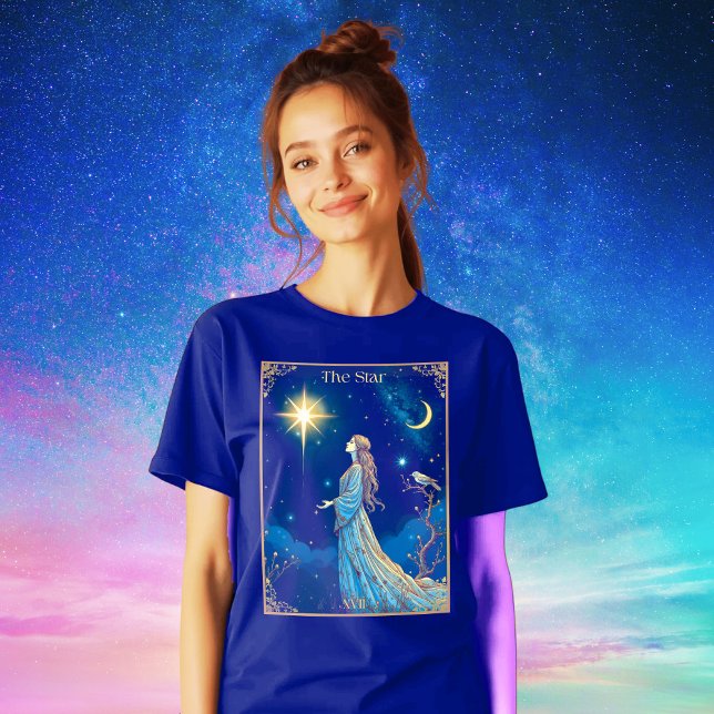 Camiseta Ilustração da Placa Tarot, A Estrela (Criador carregado)