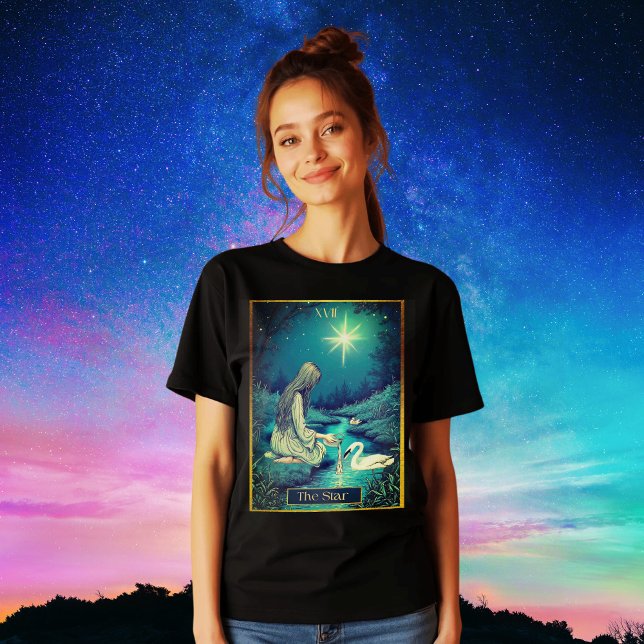 Camiseta Ilustração da Placa Tarot, A Estrela (Criador carregado)