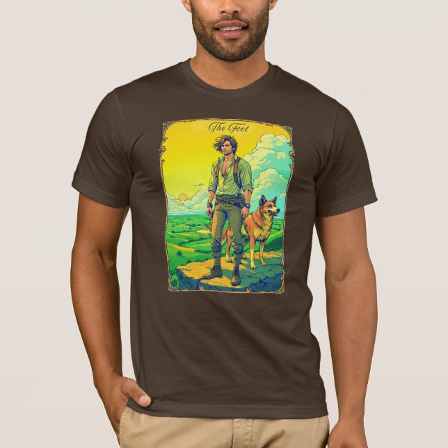 Camiseta Ilustração da Placa Tarot, A Tolo (Frente)