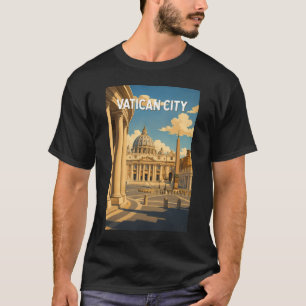 Camiseta Ilustração da Praça de São Pedro na Cidade do Vati