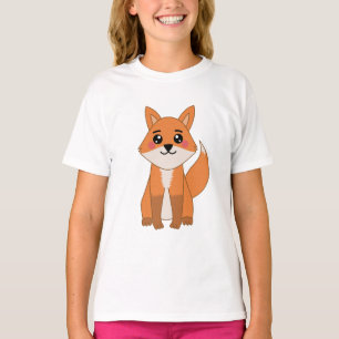 Camiseta Ilustração da Raposa Laranja Kawaii Cute