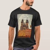 Ilustração da República Tcheca Viagem Arte Vintage