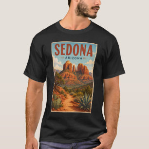 Camiseta Ilustração da Rocha da Catedral de Sedona Arizona 