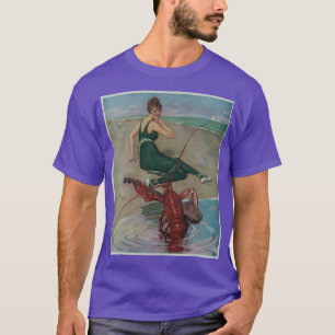 Camiseta Ilustração da Serenata de Guitarra de Lagosta Vint