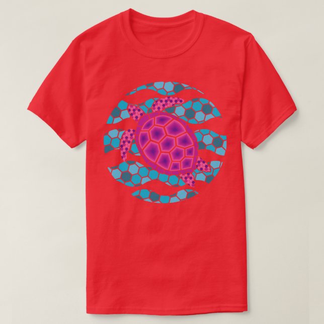 Camiseta Ilustração da Tartaruga Rosa (Frente do Design)